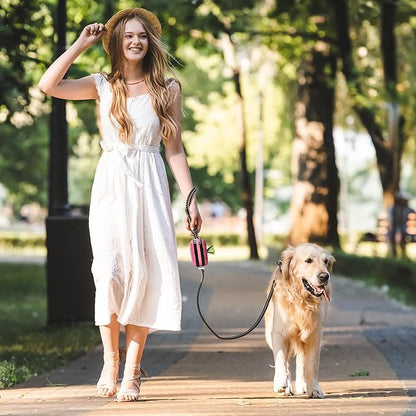 Dog Poop Bag Holder for Leashes - Dog Poop Bag Dispenser and Treat Holder with 2 Waterproof Pouches for Pet Waste Bags and Walking Accessories + 1 Free Roll (Purple)