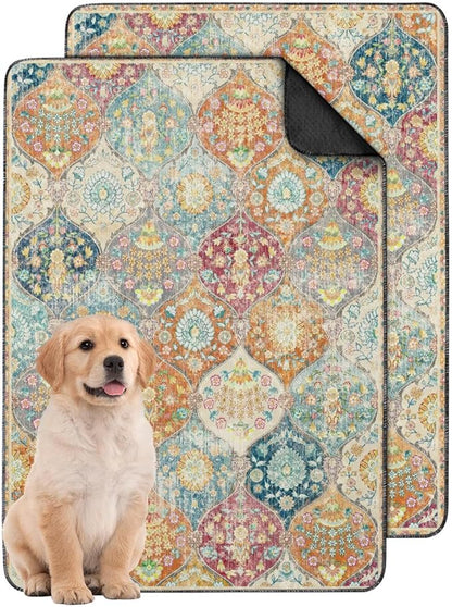 Washable Pee Pads for Dogs 2 Pack, Absorbent Reusable Puppy Pads Waterproof, Leakproof & Non-Slip Whelping Pad, Potty Training Pads for Dogs Playpen Mat 24x36