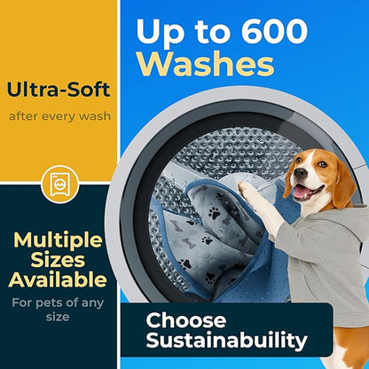 GREEN LIFESTYLE Washable Pee Pads for Dogs - Waterproof Reusable Puppy Pads with Anti-Slip Backing, Pet Training Pad for Puppy Playpen, Crate, Whelping Box, Potty Training (Pack of 2 - 48x48)