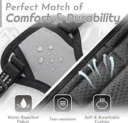 Eagloo Small Dog Harness No Pull, Service Vest with Reflective Strips and Control Handle, Adjustable and Comfortable for Walking, No Choke Pet Harness with 2 Metal Rings, Grey, XS