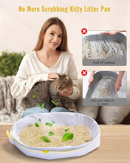 KONE Cat Litter Box Liners, 30 Count Jumbo Extra Durable Large Drawstring Kitty Litter Pan Bags Cat Waste Litter Bags Pet Cat Supplies 36" x 18"