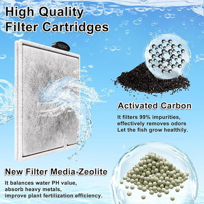 4 Pack Large Filter Cartridges Compatible with Aqueon QuietFlow Filter LED PRO Size 20,30,50,75/Power Filter Size 20,30,50,55/75, E Internal Size 40 Canister Filter