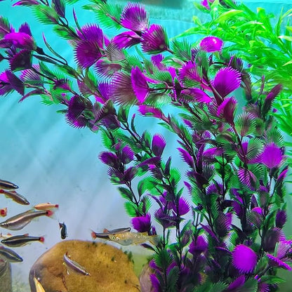 20.47 Inch Tall Aquarium Plants – Large Lifelike Artificial Fish Tank Decorations, 2 Pcs Fish Tank Plants Plastic，Durable & Safe for Freshwater/Saltwater Aquariums (Purple (Style C))