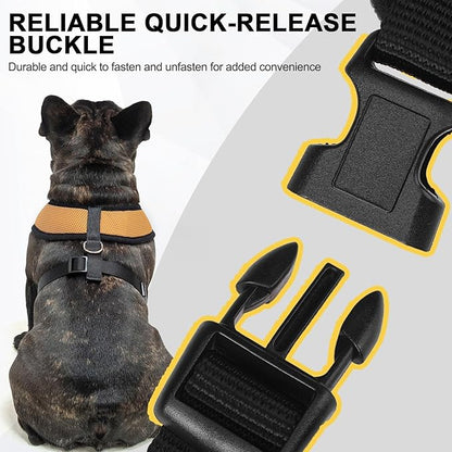 BINGPET No Pull Dog Harness,Soft Mesh Breathable All Weather Vest Harness,Safety Protection Design Durable Adjustable Step-in Easy Walk Dog Harness for Small Medium Large Dogs(Beige,M)