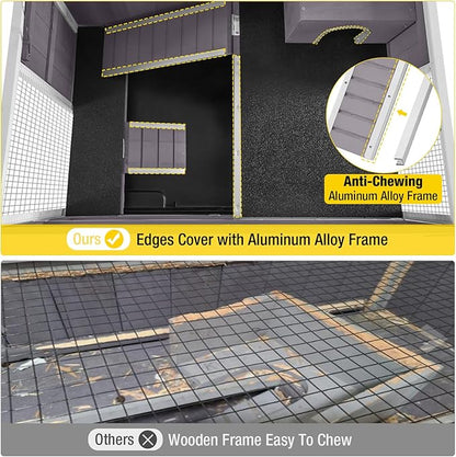 Guinea Pig Cage Hamster Cage All-Around Metal Frame Rat House on Wheels,Small Animal Cage with Deeper Tray