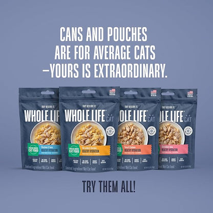 Whole Life Cat Freeze Dried Cat Food - Human-Grade Wet Food Toppers & Complement, Natural Broth, Hydrating Snacks, Lickable Treats, Just Add Water – Shredded Chicken, 3 Oz