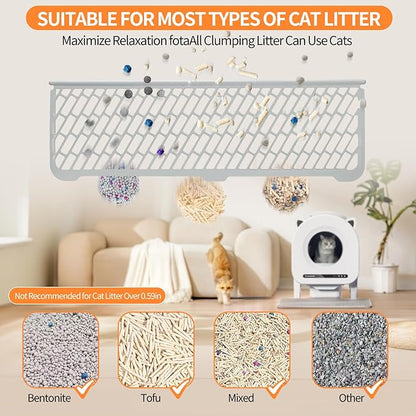 Self Cleaning Litter Box, 68 L Automatic Cat Litter Box for Multiple Cats, Robot with Dual Safety Protection, APP Control, Odor Removal Smart Litter Boxes, 2 Roll Trash Bags