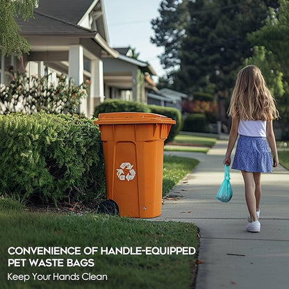 Compostable Dog Poop Bags for Swivel Bin & Rake Dog Pooper Scooper, AYOTEE Heavy Duty Poop Bags for Dogs Biodegradable,Tear-Free Large Dog Bags for Poop 50 Packs, Dog Waste Bags with Handles, Green