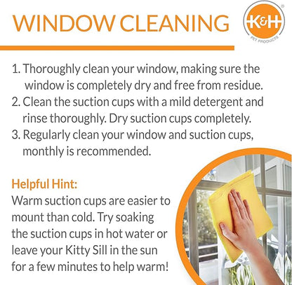 K&H Pet Products Cat Scratcher Kitty Window Sill Bed & Hammock, Sturdy Cat Perch for Large Cats