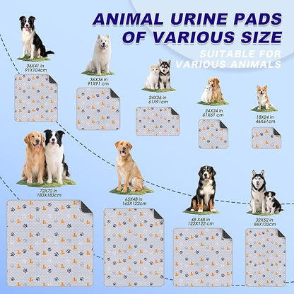 Washable Pee Pads for Dogs, 2 Pack Absorbent Reusable Training Dog Pads Pet Puppy Pads, Non-Slip Potty Pads for Whelping, Playpen, Crate, Bed, Orange, 36"x41"