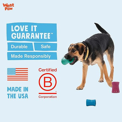 WEST PAW Funnl Dog Chew Toy - Interactive Treat Toys for Dogs - Toy Fillable with Earth Animal No-Hide Chews - Large 4.25" Tropic Red | Made in USA