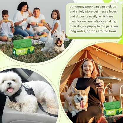 Harloon 6000 Counts Dog Poop Waste Bags 30 Rolls 12 x 8 Inches Extra Thick Strong Leak PET Proof Bags Disposable Bulk Universal Doggy Roll Waste Box for Puppy Outdoor Walking Travel(Deep Green)