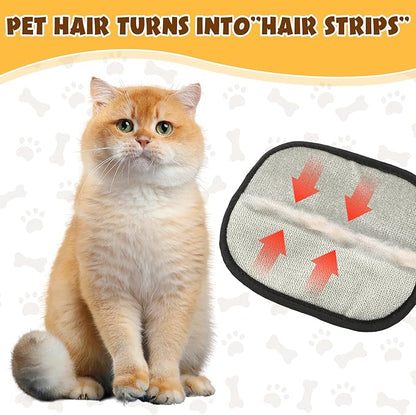 2 PCS Electrostatic Pet Hair Remover, Pet Hair Remover Tool for Cats & Dogs, Cleaning Gloves for Carpet, Couch, Furniture, Car Seat, Double-Sided, Reusable, Washable