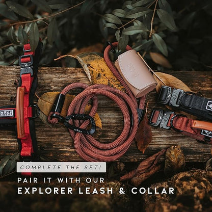 MADE TO ROAM Premium Explorer Harness - Y-Shaped Dog Harness with Adjustable Durable Nylon, Soft Padding, Metal Buckles and Leather Handle for Small, Medium, Large Dogs (Carolina Blooms, Size 1)
