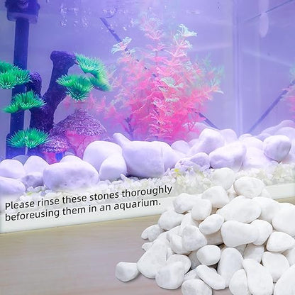 45LB 1"-2" White River Rocks for Plants, Polished Pebbles for Garden Landscaping, Planters, Aquariums, Vase Fillers – Indoor & Outdoor Decor