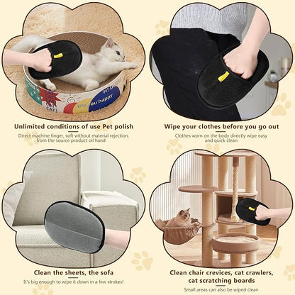2Pcs Pet Hair Removal Glove, New Upgrade Efficient Grooming Gloves for Pet Hair,Cat Grooming Gloves for Hair Removal,Versatile Reusable Electrostatic Pet Hair Remover Glove