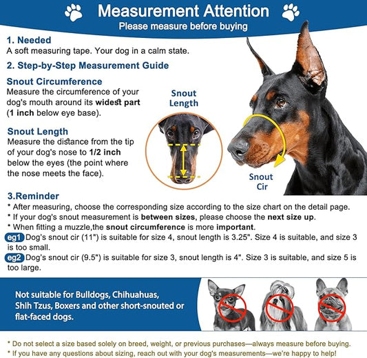 BARKLESS Dog Muzzle, Basket Muzzle Anti Biting Chewing, Sturdy Lightweight Cage Mouth Cover for Small Medium Large Sized Dogs, Allows Panting Drinking, Suitable for Grooming Trimming Training