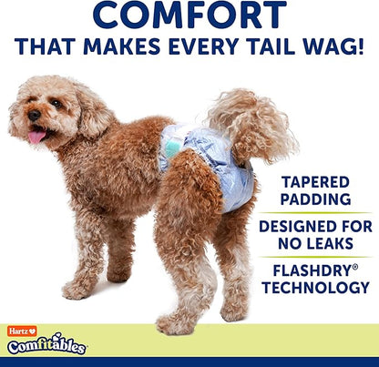 New! Hartz® Comfitables® Disposable Dog Diapers, Size XL 5 count, Comfortable & Secure Fit, Easy to Put On, Super Absorbent Male and Female Diaper