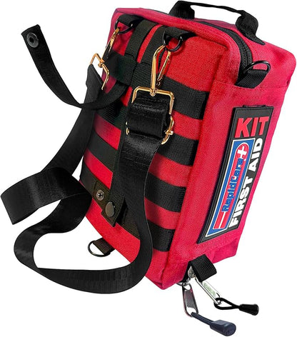 Rapid Care First Aid Kit – 300+ Piece Emergency Medical Kit with Bonus 95-Piece Travel Pack – Outdoor, Workplace, and Home Use – Color Coded & Labeled for Quick Access