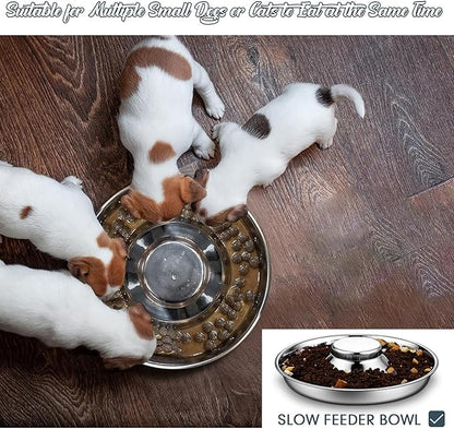 Zopeal 6 Pcs Puppy Feeding Bowls 8.7" Stainless Steel Puppy Weaning Feeder Bowl Dog Food Water Bowls for Litters, Small Medium Large Dogs, Pets