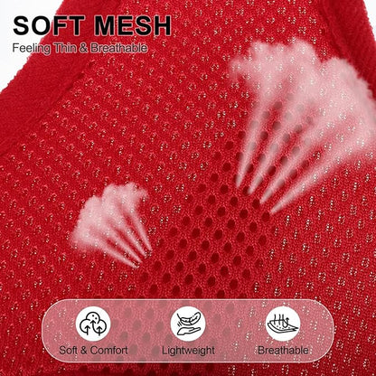 BINGPET No Pull Dog Harness for Small Medium Dogs,All Weather Mesh Step in Vest Harness for Small Dogs,Breathable Mesh Puppy Cat Harnesses,Step-in Air Dog Harness for for Small Dogs,Red,Medium