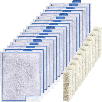 Large Filter Cartridges Replacement Compatible with Aqueon QuietFlow LED PRO Size 20,30,50,75/Power Filter Size 20,30,50,55/75, E Internal 40 and Canister (16+10 Pack Pads)