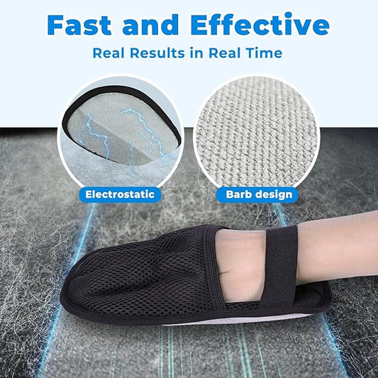 2Pcs Pet Hair Removal Gloves Kit (2 Sizes) for Dogs & Cats, 2025 Newly Upgraded Five-Finger Electrostatic Pet Hair Gloves, Reusable Pet Hair Remover Tools for Clothing, Carpet, Sofa Gaps, Car Seat