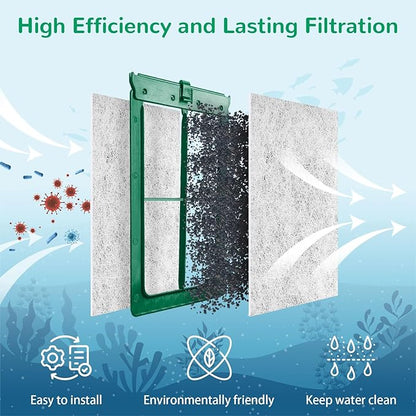 Aquarium Filter Cartridge Compatible with Whisper Bio-Bag Power Filters, 12 Pack Medium Filter Cartridges for Whisper Repto Filter