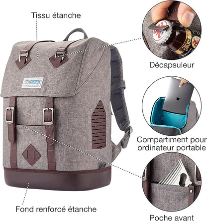Kurgo Dog Carrier Backpack for Small Pets - Dogs & Cats | TSA Airline Approved | Cat | Hiking or Travel | Waterproof Bottom | G-Train | Ruck Sack | Heather Grey
