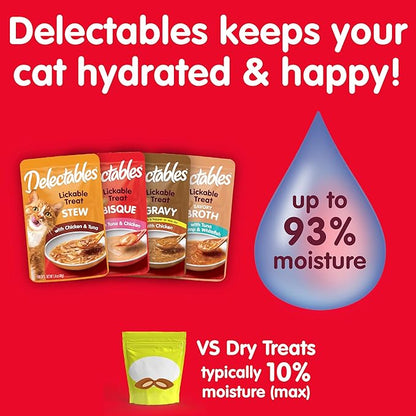 Hartz Delectables Stew Chicken & Tuna Lickable Wet Cat Treats, 30 Count