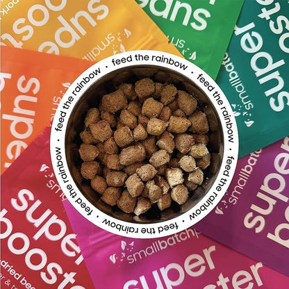 smallbatch Freeze Dried Dog Treats, Superfood Food Topper Turkey Bites for Dogs & Cats, Probiotics, Organic Ingredients, High Protein, Grain Free Healthy Food Topper, Made in The USA, 18 oz Bag