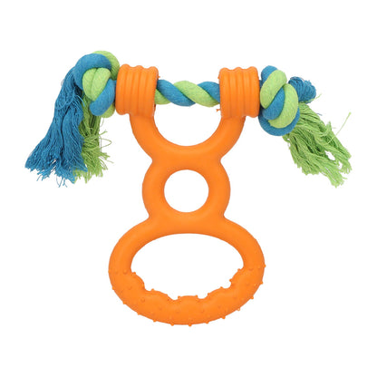 Dog Rubber Ring Rope Toy Safe Portable Dog Chew Teething Toy For Training Teeth Cleaning Gum Massage