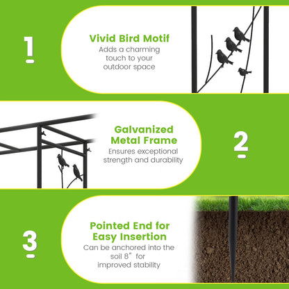 Garden Arbor with Bird Feeding Station 84 Inch Black