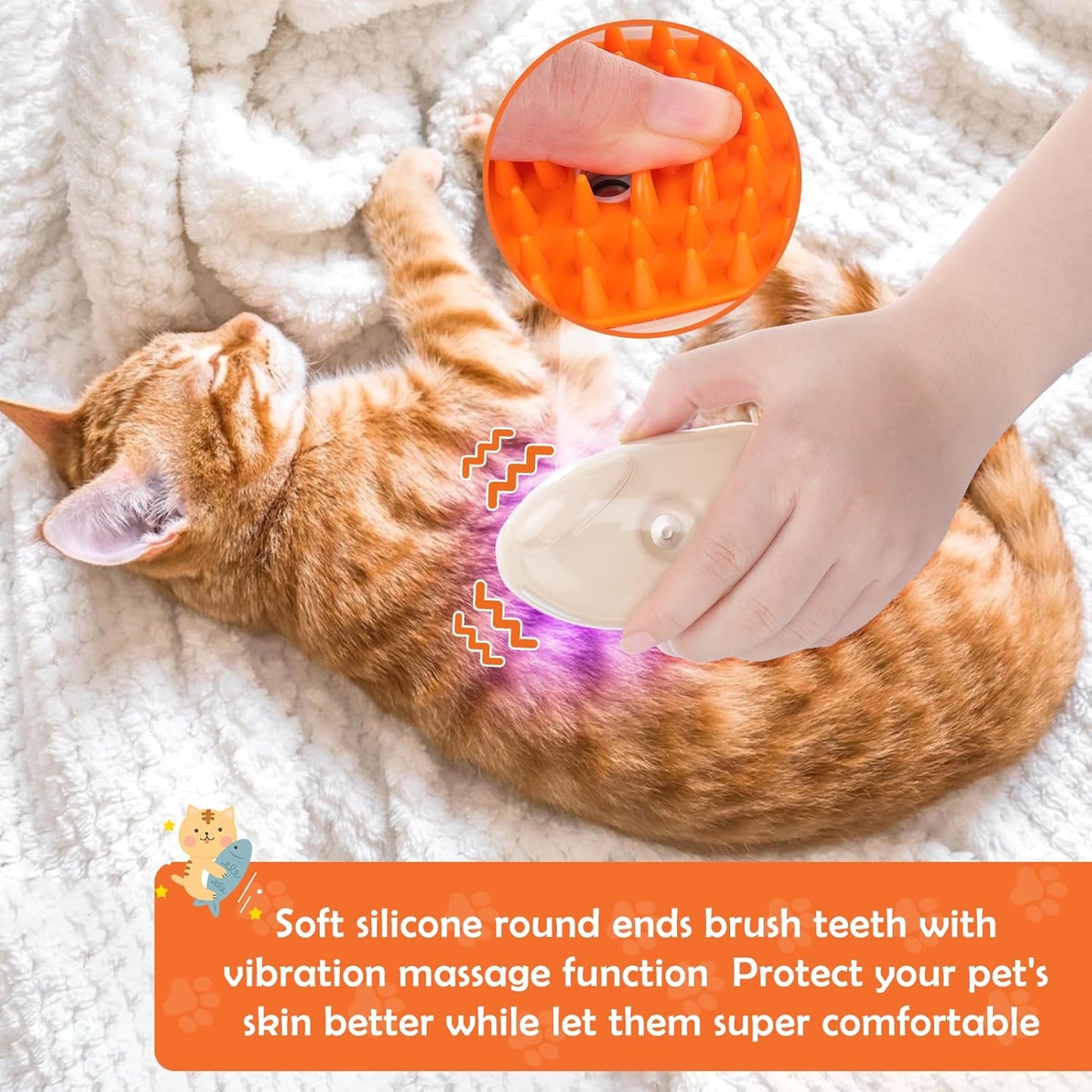 Cat Steam Brush Upgraded 4 In1 Steamy Cat Brush For Shedding Cat Brush Steamer For Massage Multifunctional Cat Hair Grooming Brush Pet Hair Removal Tool With Ringworm Detector For Cats Dogs