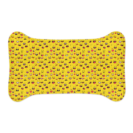 Endless Grins: A Sea of Laughing Faces - Pet Feeding Mat Pet Ze