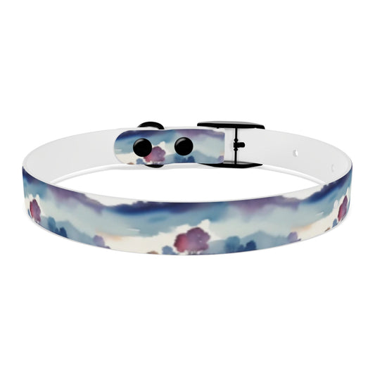 Watercolor Horizon Stripes in Dusk and Seafoam - Pet Collar Pet Zen