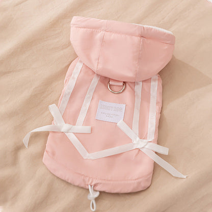 Winter Fleece Cat Clothes, Winter Bow Warm Down Jackets, Anti-shedding Pet Clothes For Kittens And Dogs