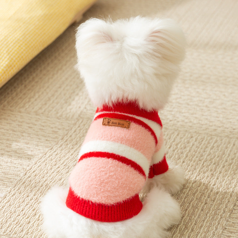 Little Dog Clothes For Autumn And Winter, Small Dog For Winter Warmth, Teddy Bichon Frise POLO Collar Pet Winter Two-legged Sweater