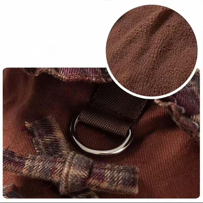 Autumn And Winter Dog Skirts With Check Patterns For Warmth, Cat Teddy Bichon Frise, High-end Custom Pet Clothing For Small And Medium-sized Dogs