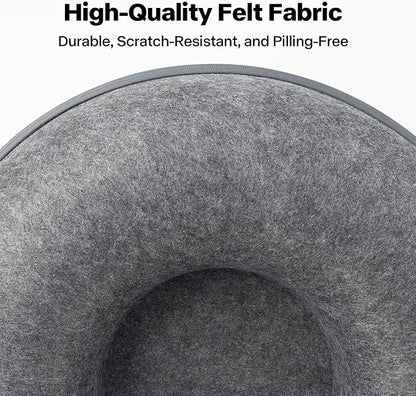 Pawise Peekaboo Cat Cave Donut Tunnel Bed, Cat Tunnel Bed,Bonus Separate Pom-Pom Bell Toy (Not Attached to Cave),Convertible Felt Cats Cave for Indoor Catty(Large)