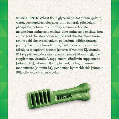 Greenies Original Teenie Natural Dental Care Dog Treats, 3 oz. Pack (11 Treats) (Pack of 2)