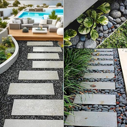 5 lbs Mexican Beach Pebbles, 0.4-1 Inch Natural River Rocks for Indoor Plants Vase Fish Tank Aquarium Fountain, Decorative Stone for Landscaping Garden Paving Walkways Backyard, Grey