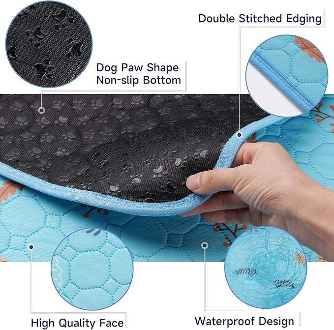 Sunheir Washable Pee Pads for Dogs 72"x72", Extra Large Reusable Puppy Pads Pet Training Pads for Dog Playpen, Waterproof Pee Pads for Puppy Playpen, Whelping Pad, Dog Playpen Indoor - Sky Blue