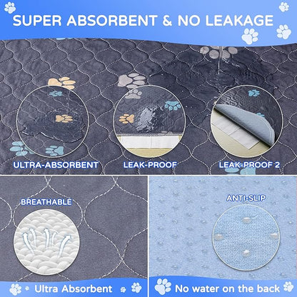 Aitmexcn Washable Puppy Dog Pee Pad, 2PCS 100% Waterproof Whelping Training Mat for Puppy/Senior Dog, Fast Drying Reusable Puppy Pads for Indoor, Outdoor and Car Travel- 36'' x 41''