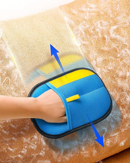 2025 Thickened Electrostatic Pet Hair Removal Gloves (2 Pcs) - Reusable Strong Grooming Gloves for Cats & Dogs, Hair Remover for Couch, Furniture, Carpet, Car Seats & Clothing (Blue)