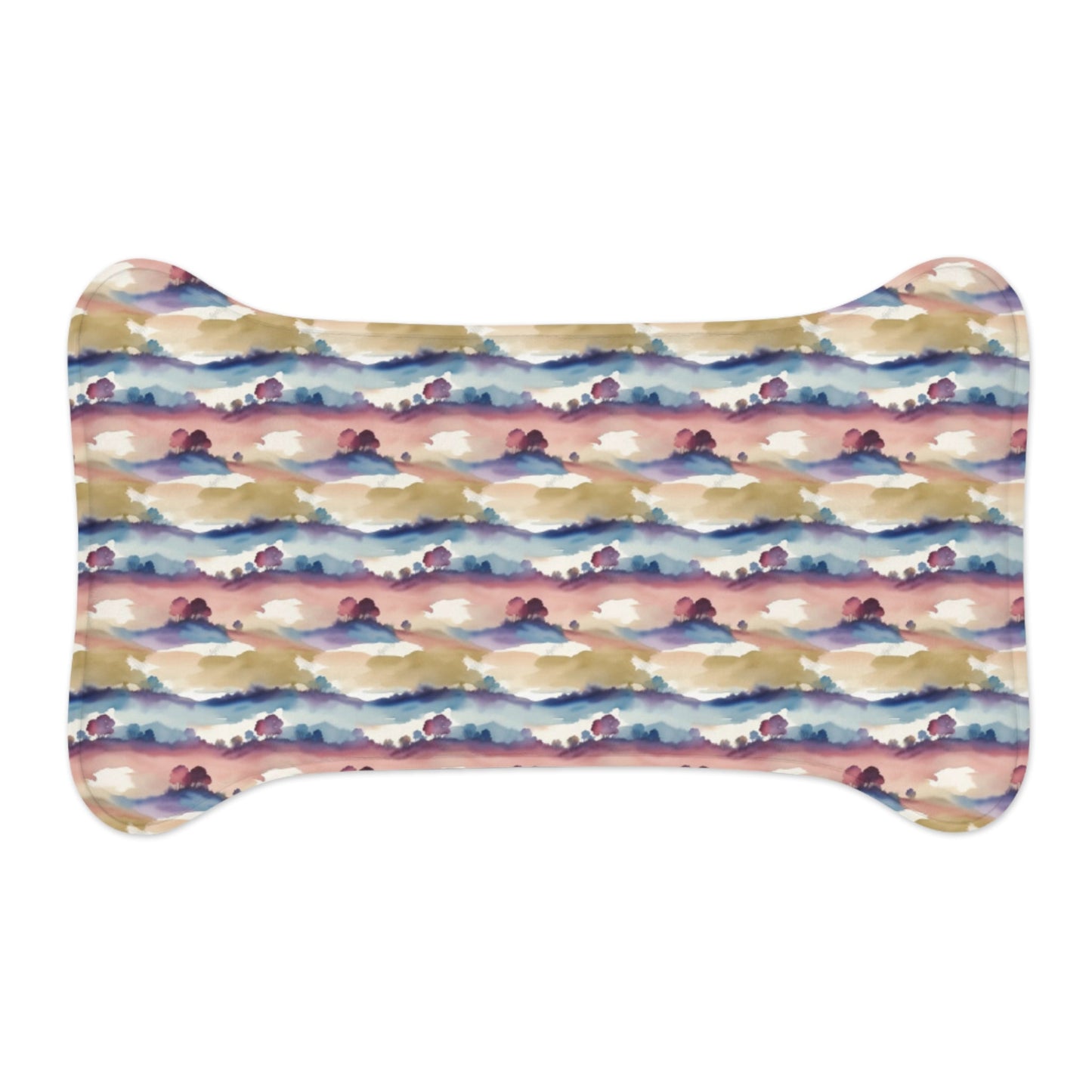 Watercolor Horizon Stripes in Dusk and Seafoam - Pet Feeding Mat Pet Ze