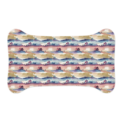 Watercolor Horizon Stripes in Dusk and Seafoam - Pet Feeding Mat Pet Ze