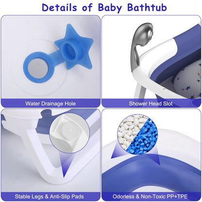 Collapsible Pet Soaking Tub & Bath Basin with Built-in Digital Thermometer
