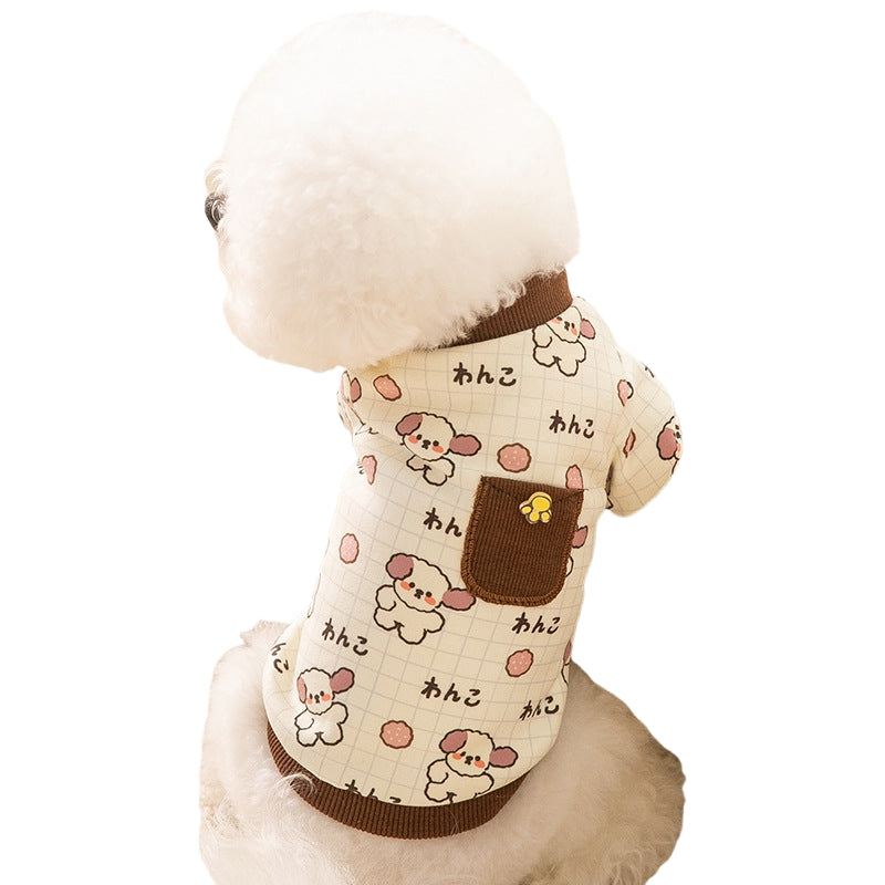 Pet Clothing, Warm Pockets For Autumn And Winter, Bear Home Wear, Base Layer, Cute Style, Two-legged Clothes For Cats, Dogs And Dogs