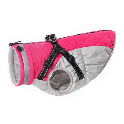 Dog AutumnWinter Fleece-Lined, Warm, And Waterproof Zip-Up Jacket